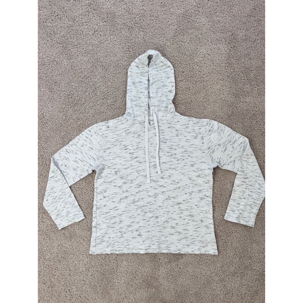 Vox Populi Mens Grey Space Dye Waffle Knit Thermal Hoodie Pullover Medium‎